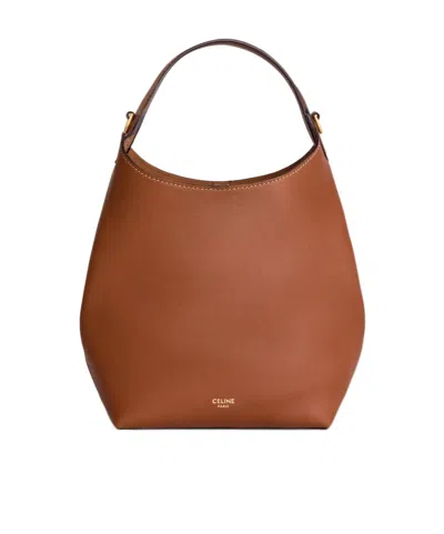 Celine Logo Shoulder Bag In Orange