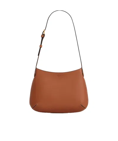 Celine Logo Shoulder Bag In Brown