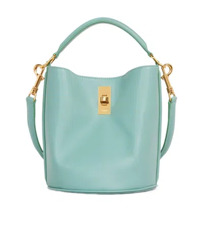 Celine Logo Shoulder Bag In Green