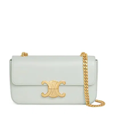 Celine Logo Shoulder Bag In Green