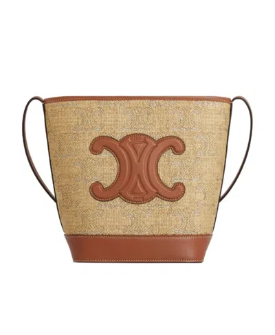 Celine Logo Shoulder Bag In Nude