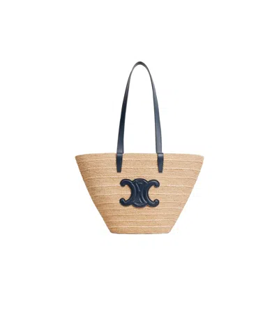 Celine Logo Shoulder Bag In Blue