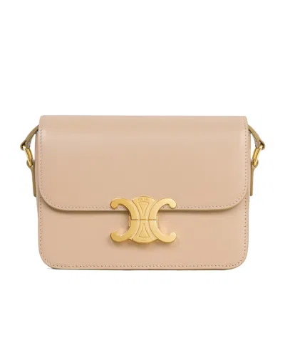 Celine Logo Shoulder Bag In Nude