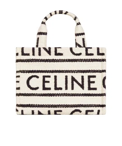 Celine Logo Shoulder Bag In White