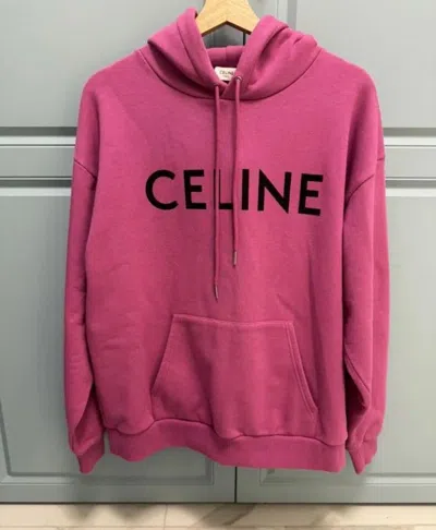 Pre-owned Celine Logo Slogan Baby Pink Hoodie