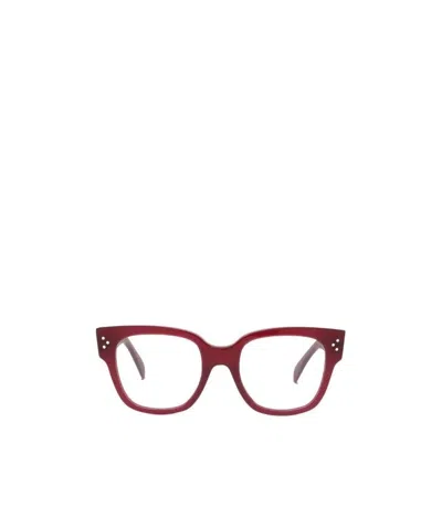 Celine Logo Square Frame Flat Mirror In Rosso
