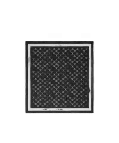 Celine Logo Square Scarf In Black
