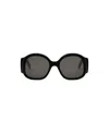 Celine Maxi Triomphe 54mm Round Sunglasses In Black