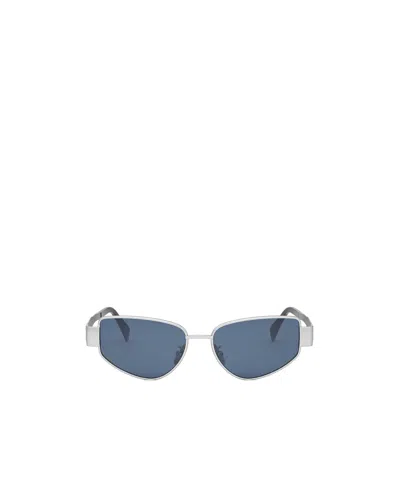 Celine Logo Sunglasses In Blue