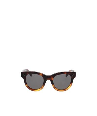 Celine Logo Sunglasses In Brown