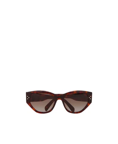 Celine Logo Sunglasses In Brown
