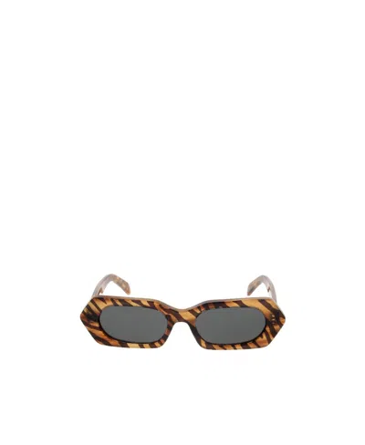Celine Logo Sunglasses In Brown