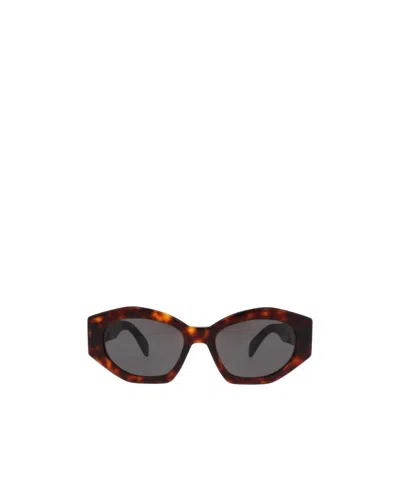Celine Logo Sunglasses In Brown
