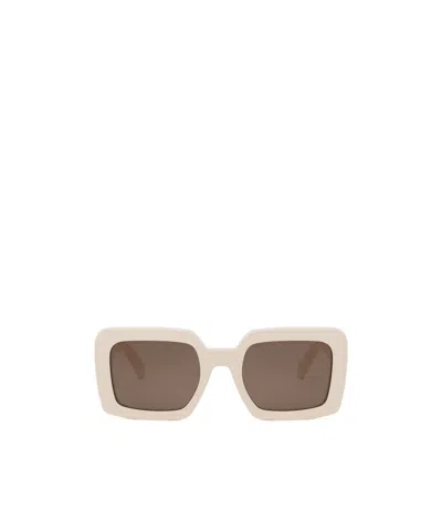Celine Logo Sunglasses In Brown
