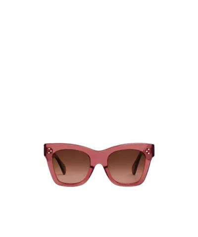 Celine Logo Sunglasses In Red