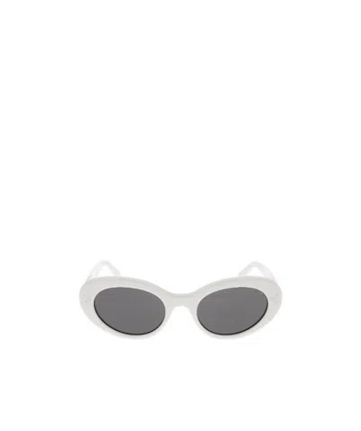 Celine Logo Sunglasses In White