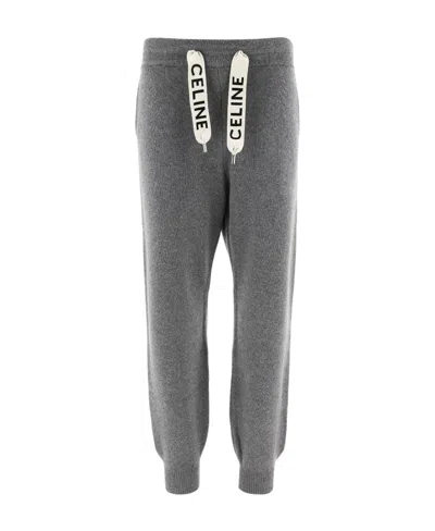 Celine Logo Sweatpants In Gray