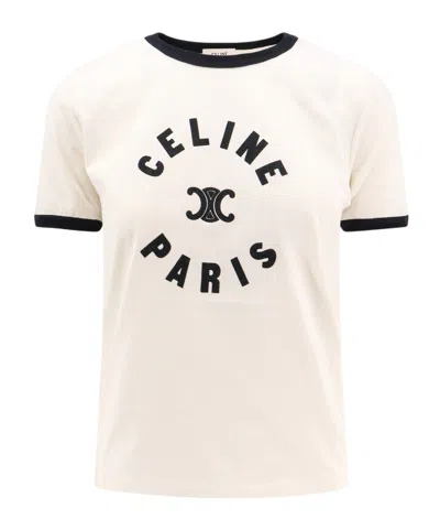 Celine Logo T-shirt In White