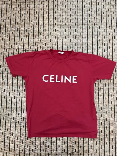 Pre-owned Celine Logo T-shirt In Red