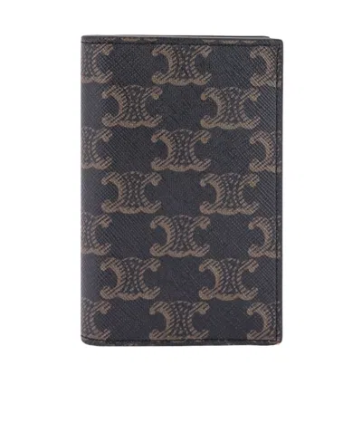 Celine Logo Wallet In Black