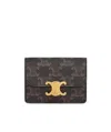 Celine Logo Wallet In Brown