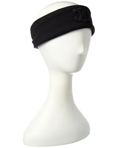 Celine Logo Wool Headband In Black