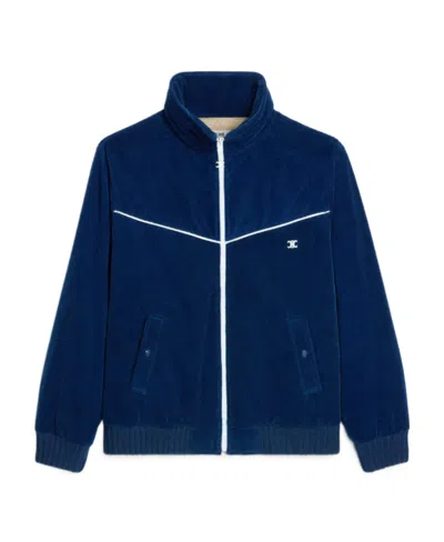 Celine Logo Zipper Casual Jacket In Blue