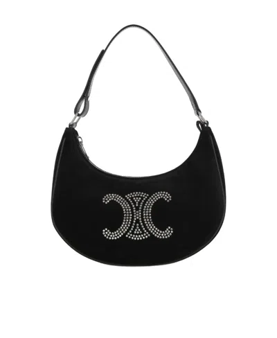 CELINE LOGO ZIPPER SHOULDER BAG