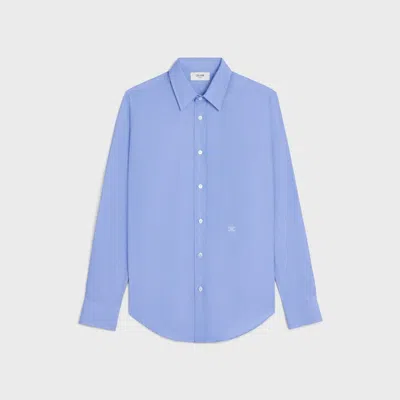 Celine Classic Shirt In Cotton Chambray In Blue