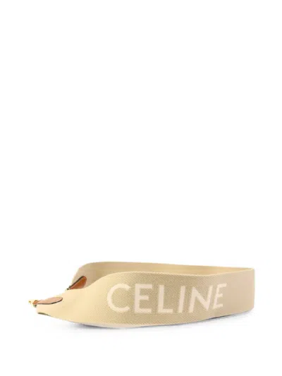 Pre-owned Celine Logo-print Bag Strap In Neutral