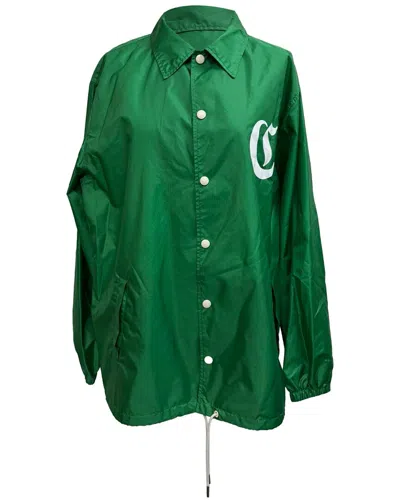 Pre-owned Celine Logo-print Coach Jacket (authentic Pre-loved) In Green