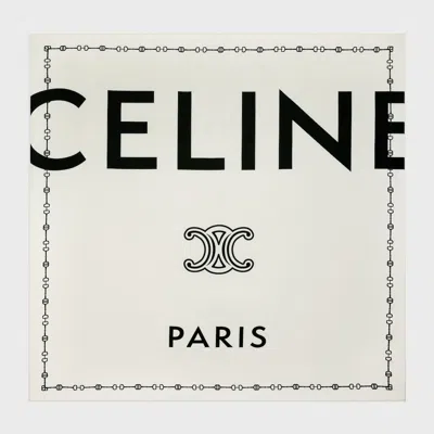 Celine Square Silk Scarf 90cm X 90cm In White