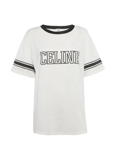 Pre-owned Celine Logo-print T-shirt In White