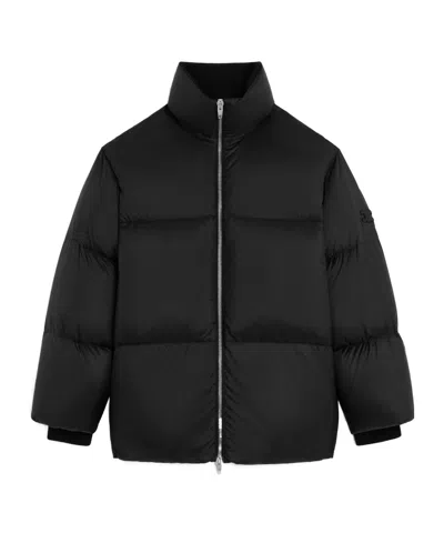 Celine Long Puffer Jacket In Light Nylon In Black