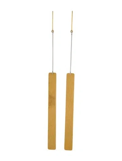 Pre-owned Celine Long Rectangle Drop Earrings In Multi