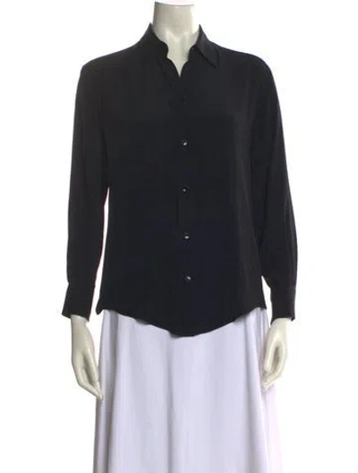Pre-owned Celine Long Sleeve Blouse In Black