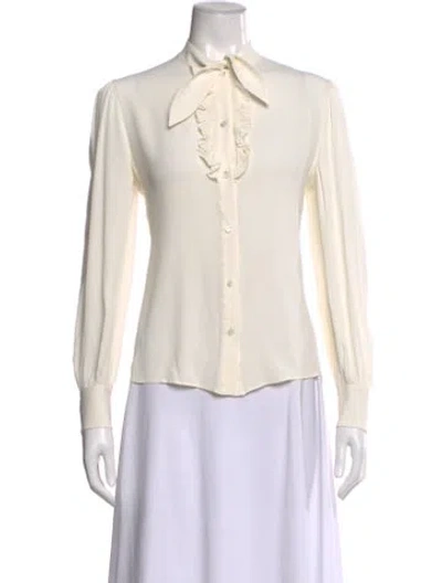 Pre-owned Celine Long Sleeve Blouse In Neutral
