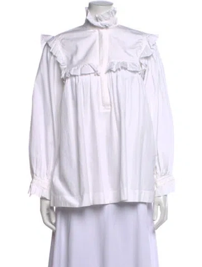 Pre-owned Celine Long Sleeve Blouse In Neutrals