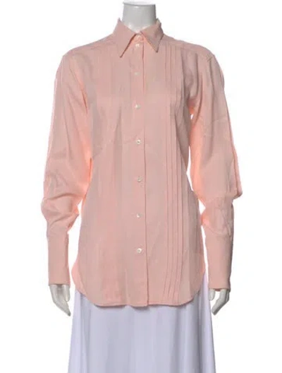 Pre-owned Celine Long Sleeve Blouse In Pink
