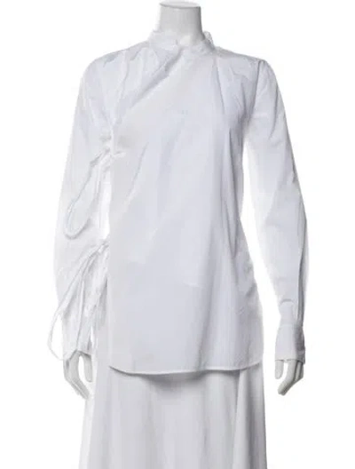 Pre-owned Celine Long Sleeve Blouse In White