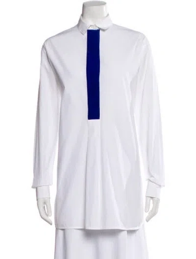 Pre-owned Celine Long Sleeve Button-up Top In Neutral