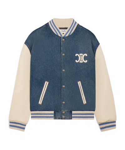 Celine Long Sleeve Casual Jacket In Blue