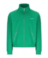 Celine Logo-embroidered Striped Tech-jersey Track Jacket In Green