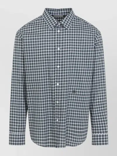 Celine Long Sleeve Checked Shirt Button Down Collar In Multi