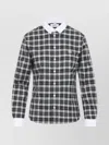 Celine Long Sleeve Checked Shirt Collared Neck In Multi