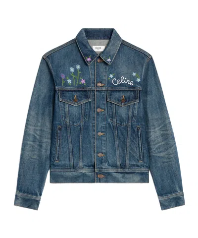 Celine Long Sleeve Denim Jacket In Blue