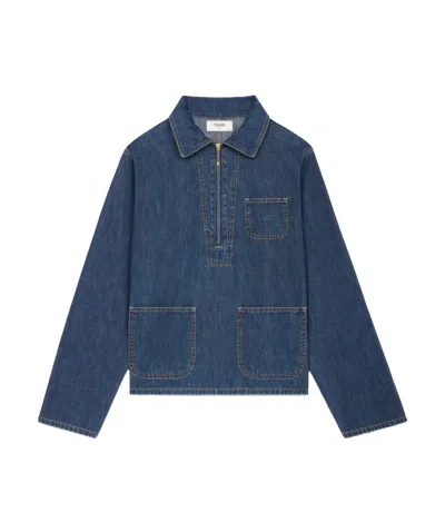 Celine Long Sleeve Denim Shirt In Blue