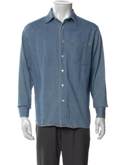 Pre-owned Celine Long Sleeve Denim Shirt In Blue