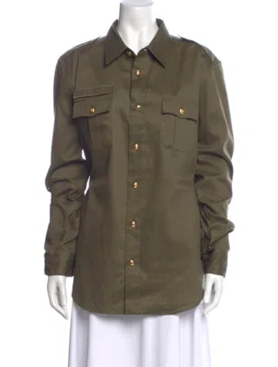 Pre-owned Celine Long Sleeve Dress Shirt In Green