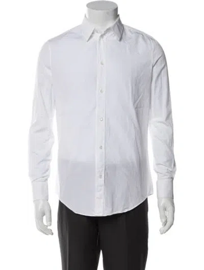 Pre-owned Celine Long Sleeve Dress Shirt In White